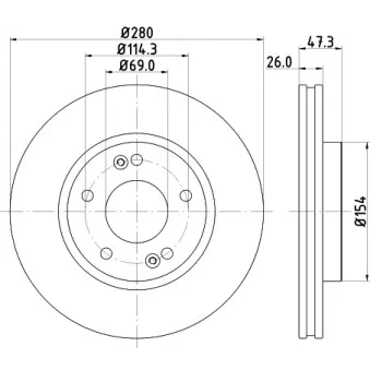 Jeu de 2 disques de frein avant HELLA OEM 517121F300