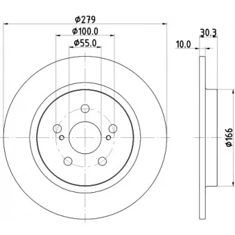 Jeu de 2 disques de frein arrière HELLA OEM 4243152160