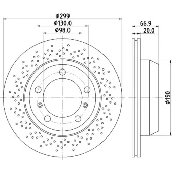 HELLA 8DD 355 120-221 - Jeu de 2 disques de frein arrière
