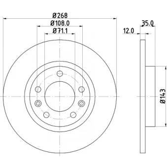 Jeu de 2 disques de frein arrière HELLA OEM 1609582880