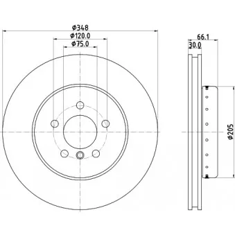 Jeu de 2 disques de frein avant HELLA OEM 34116793125