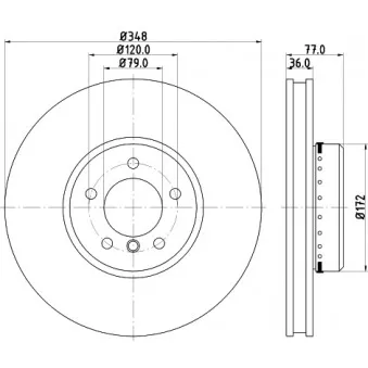Jeu de 2 disques de frein avant HELLA OEM 6766871