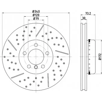 Jeu de 2 disques de frein avant HELLA OEM 34106797602