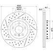Jeu de 2 disques de frein arrière HELLA [8DD 355 120-841]
