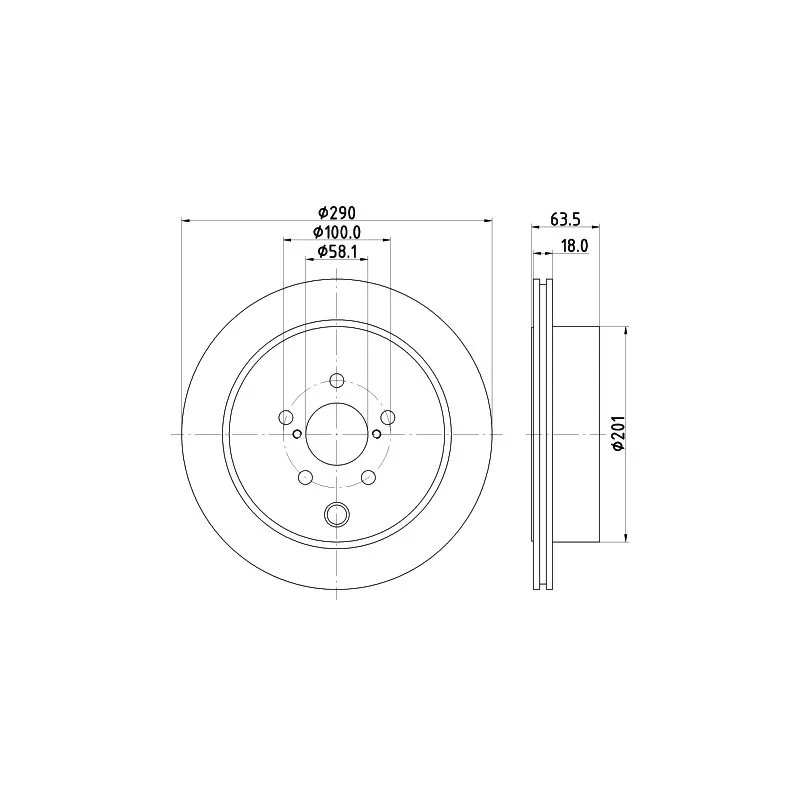 Jeu de 2 disques de frein arrière HELLA 8DD 355 122-281 - Visuel 1