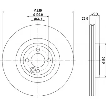 Jeu de 2 disques de frein avant HELLA OEM 34116858071