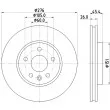 Jeu de 2 disques de frein avant HELLA [8DD 355 122-841]