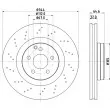 Jeu de 2 disques de frein avant HELLA [8DD 355 122-891]