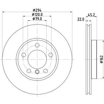 Jeu de 2 disques de frein avant HELLA OEM 9811537