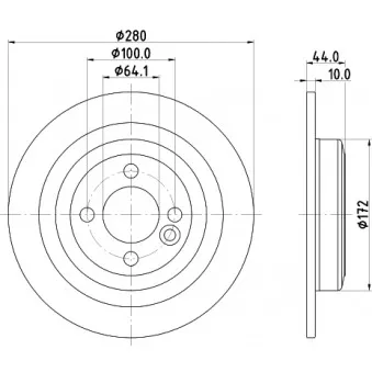 Jeu de 2 disques de frein arrière HELLA 8DD 355 122-971 pour PEUGEOT BOXER John Cooper Works - 211cv