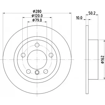 Jeu de 2 disques de frein arrière HELLA OEM 9804830