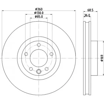 Disque de frein avant droit HELLA OEM 7P6615302B