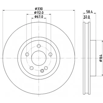 Jeu de 2 disques de frein avant HELLA OEM A4474210012