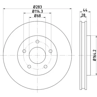 Jeu de 2 disques de frein avant HELLA OEM 402063LM0A