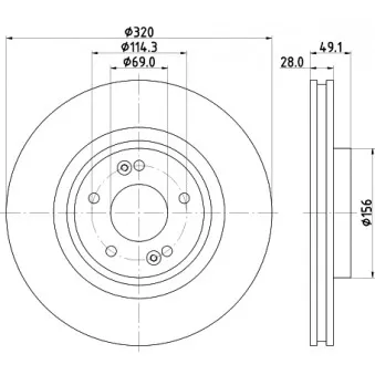Jeu de 2 disques de frein avant HELLA OEM 517122W000