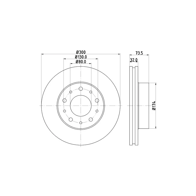 Jeu de 2 disques de frein avant HELLA 8DD 355 125-261 - Visuel 1