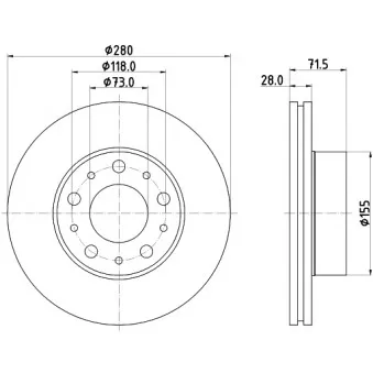 Jeu de 2 disques de frein avant HELLA OEM 1612435180
