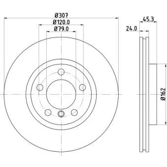 Jeu de 2 disques de frein avant HELLA OEM 34119811538
