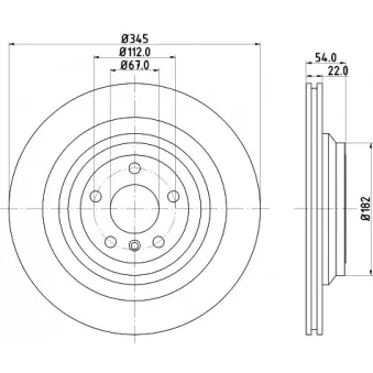 Jeu de 2 disques de frein arrière HELLA 8DD 355 126-311 pour MERCEDES-BENZ GLE AMG 43 4-matic - 390cv