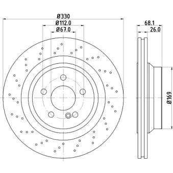 HELLA 8DD 355 126-401 - Jeu de 2 disques de frein arrière