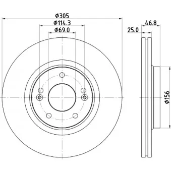 Jeu de 2 disques de frein avant HELLA OEM 51712J9100