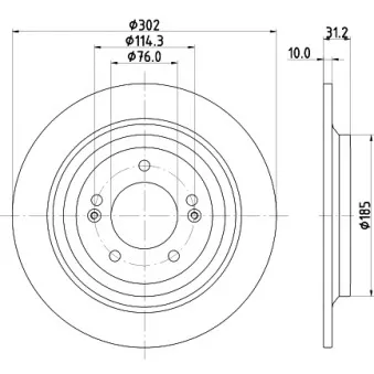 Jeu de 2 disques de frein arrière HELLA OEM 58411D3700