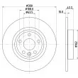 Jeu de 2 disques de frein arrière HELLA [8DD 355 126-721]