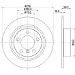 Jeu de 2 disques de frein arrière HELLA [8DD 355 126-741]