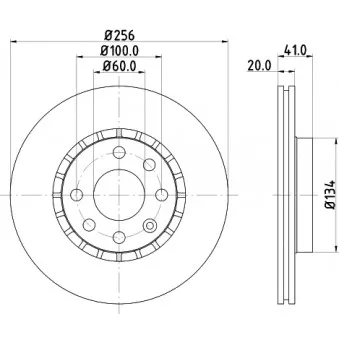 Jeu de 2 disques de frein avant HELLA 8DD 355 127-071 pour OPEL VECTRA 1.7 TD - 82cv