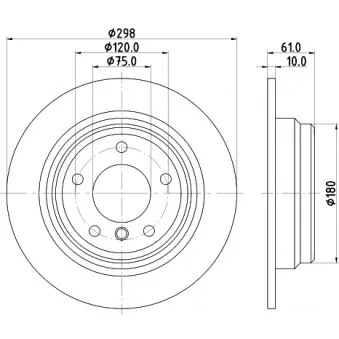 Jeu de 2 disques de frein arrière HELLA OEM 1163669