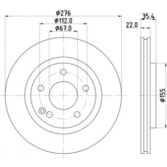 Jeu de 2 disques de frein avant HELLA OEM A1684210612