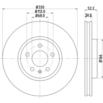Jeu de 2 disques de frein avant HELLA OEM 4GD615301