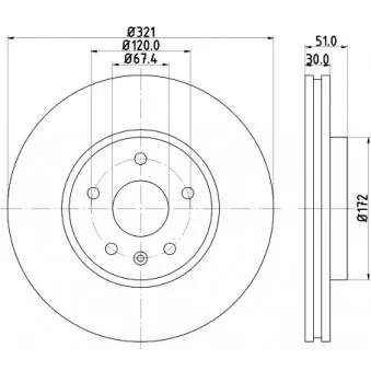 Jeu de 2 disques de frein avant HELLA OEM 13502214