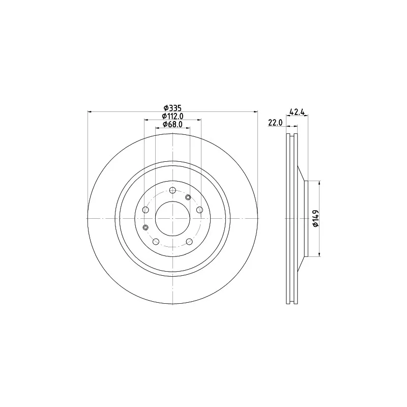 Jeu de 2 disques de frein arrière HELLA 8DD 355 129-801 - Visuel 1
