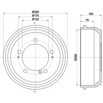 Tambour de frein HELLA OEM 7700302145