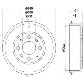 Tambour de frein HELLA OEM 13423797