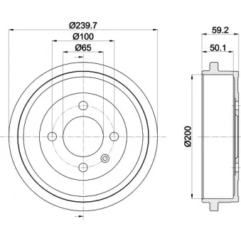 Tambour de frein HELLA OEM 6X0609617A