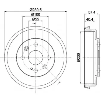 Tambour de frein HELLA OEM DA6A26251A