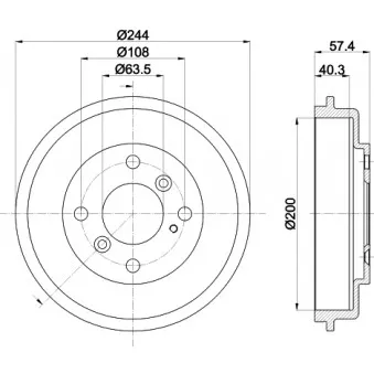Tambour de frein HELLA OEM 1535923