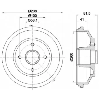 Tambour de frein HELLA OEM 4351162J11