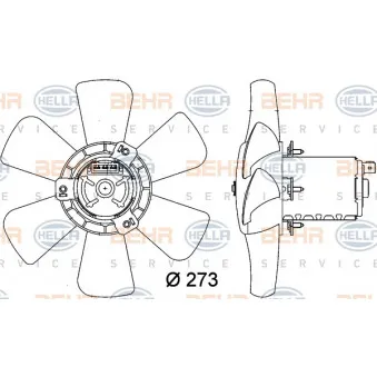 Ventilateur, refroidissement du moteur HELLA 8EW 009 144-401 pour VOLKSWAGEN GOLF 1.8 GTI - 112cv