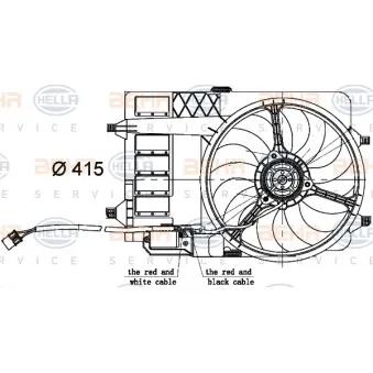 Ventilateur, refroidissement du moteur HELLA 8EW 351 000-304