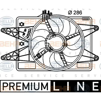Ventilateur, refroidissement du moteur HELLA 8EW 351 039-491