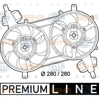 Ventilateur, refroidissement du moteur HELLA 8EW 351 039-601