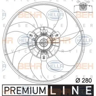 Ventilateur, refroidissement du moteur HELLA OEM 1341351