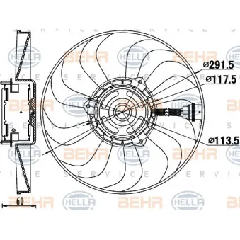 Ventilateur, refroidissement du moteur HELLA 8EW 351 039-781 pour VOLKSWAGEN POLO 1.4 TDI - 70cv