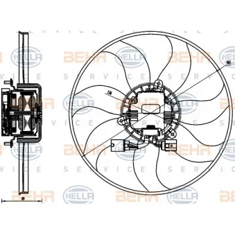 Ventilateur, refroidissement du moteur HELLA 8EW 351 040-071 pour VOLKSWAGEN PASSAT 2.0 TDI 4motion - 140cv