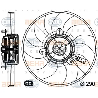 Ventilateur, refroidissement du moteur HELLA 8EW 351 040-081 pour VOLKSWAGEN PASSAT 1.8 TSI - 152cv