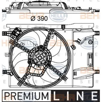 Ventilateur, refroidissement du moteur HELLA OEM 51791021