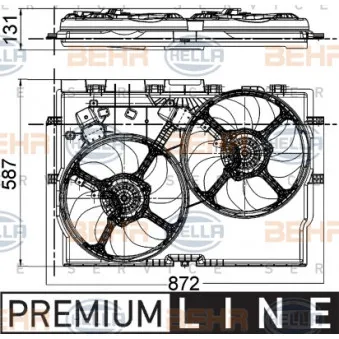 Ventilateur, refroidissement du moteur HELLA OEM 1358012080